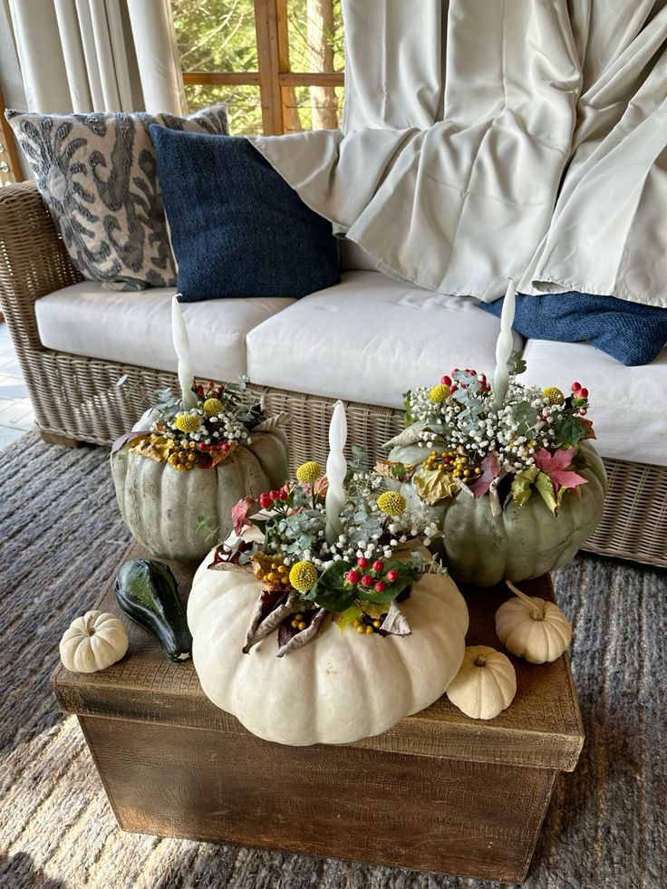 Fall Centerpiece Isnpo: Whimsical Pumpkin Candles